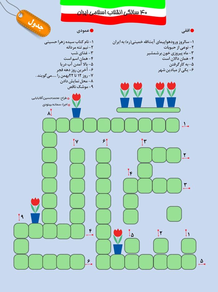 جدول ۴۰ سالگی انقلاب اسلامی